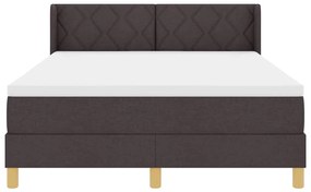 Cama Box Marrom Escuro e Branco 160 x 200 cm tecido
