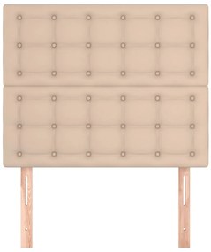 Cabeceira cama 2 pcs couro artificial 100x5x78/88 cm cappuccino