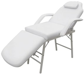 Cadeira massagem com encosto ajustável e apoio para os pés, branco