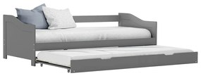 283151 vidaXL Estrutura sofá-cama de puxar 90x200 cm madeira pinho cinzento