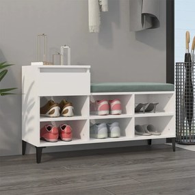 vidaXL Sapateira 102x36x60 cm derivados de madeira branco brilhante