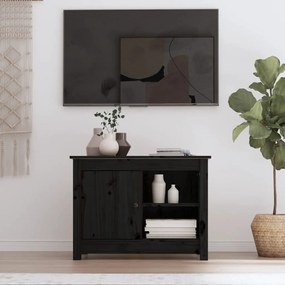 Móvel de TV 70x36,5x52 cm madeira de pinho maciça preto