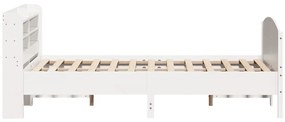 Cama sem colchão 150x200 cm madeira de pinho maciça branco
