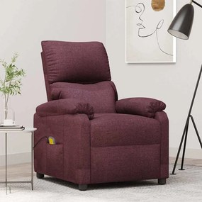 vidaXL Poltrona de massagens tecido roxo