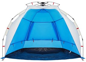 Tenda praia 2 pessoas libertação rápida impermeável azul ciano