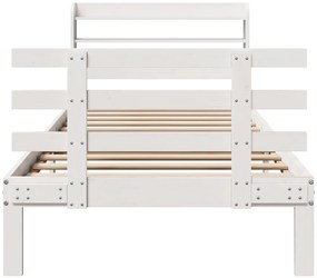 Estrutura de cama c/ cabeceira sem colchão 100x200 cm branco