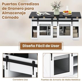 Mesa de centro 105 x 54 x 48,5 cm com tampo elevável estilo rústico, 2 portas deslizantes, 3 compartimentos ocultos, sala de estar, painel branco Pret