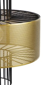 Candeeiro de suspensão design dourado com preto 30 cm - Tess Design