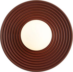 Plafon Retro Vermelho Escuro com Vidro Opalino - Lila