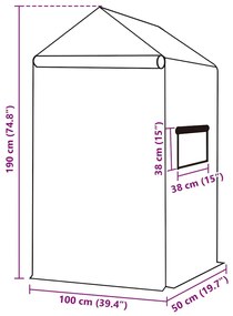 Cobertura de substituição p/ estufas 0,5 m² 50x100x190 cm verde