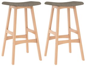 vidaXL Bancos de bar 2 pcs tecido cinzento-acastanhado