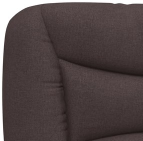 Estrutura de cama sem colchão 140x200 cm tecido castanho-escuro
