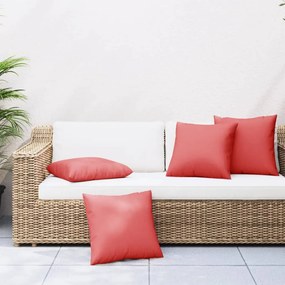 vidaXL Almofadas decorativas 4 pcs 60x60 cm tecido vermelho