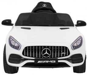 Carro elétrico para Crianças 12V Mercedes Benz GT, Rodas Espuma EVA, Assento couro ecológico Branco