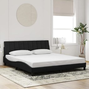 Estrutura de cama sem colchão 180x200 cm veludo preto