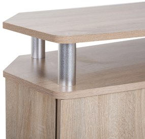 Mesa Suporte de TV Móvel de Jantar Sala Moderno Armário 2 Portas 2 Estantes 120x39.5x52cm Madeira Cor Carvalho