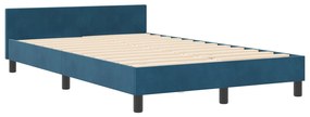 Estrutura de Cama vidaXL Azul Escuro 120x190 cm Veludo