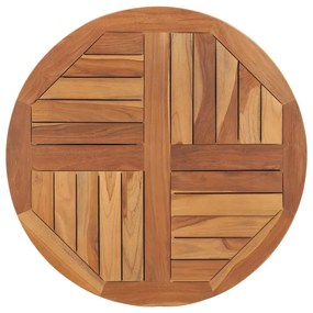vidaXL Tampo de mesa redondo 2,5 cm 70 cm madeira de teca maciça