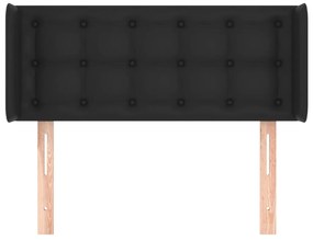 Cabeceira de cama c/ abas couro artificial 103x16x78/88cm preto