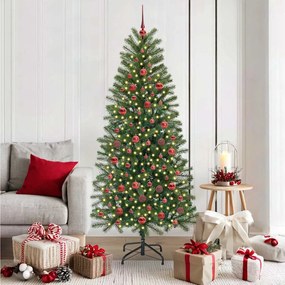 vidaXL Árvore de Natal Artificial com 300 LEDs Verde 180 cm PE e PVC