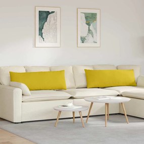 vidaXL Travesseiros de Sofá 2 pcs Amarelo 120 x 40 cm