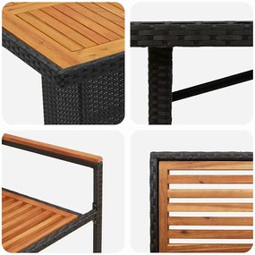 Conjunto de Jantar vidaXL 9 Peças Jardim Aço Preto