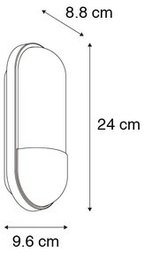 Candeeiro de parede exterior moderno preto IP54 - Stockholm Moderno