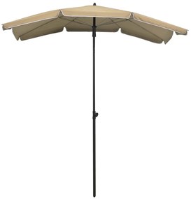 Guarda-sol de jardim com poste 200x130 cm cinzento-acastanhado