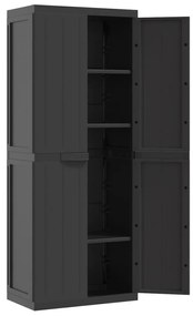 Móvel de arrumação para exterior 65x37x165 PP preto