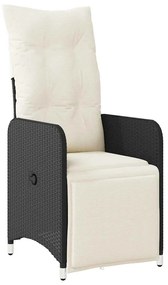 5 pcs conjunto bistrô de jardim c/ almofadões vime PE preto