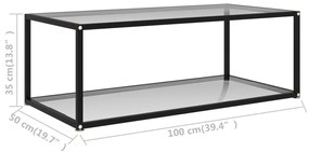 Mesa de centro 100x50x35 cm vidro temperado transparente