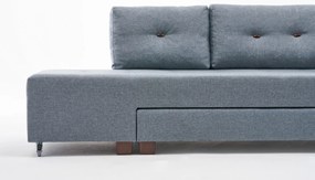 Sofá-Cama de Canto Manama – Azul Claro – 280 x 85 x 206 cm