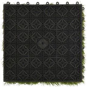 Ladrilhos de relva artificial 22 pcs 30x30 cm verde