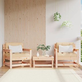 vidaXL Cadeiras de jardim 2 pcs madeira de pinho maciça