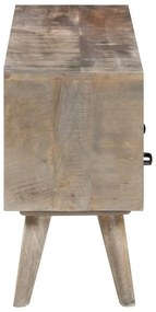 Móvel TV 130x35x51 cm madeira mangueira áspera maciça cinzento