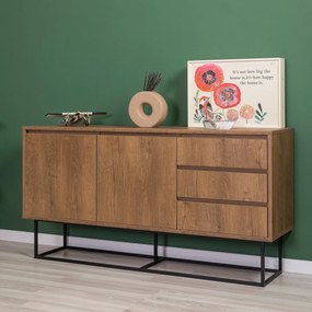 Conjunto de Mobiliário de Sala Laxus – Nogueira/Preto – 90x39x40 cm