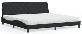 vidaXL Cama com colchão 200x200 cm veludo preto