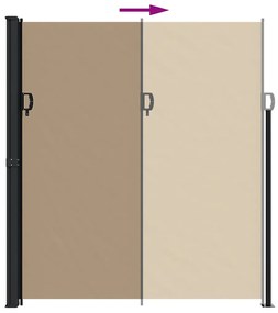 Toldo lateral retrátil 220x600 cm cinzento-acastanhado