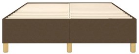 Estrutura de cama sem colchão 140x190 cm tecido castanho-escuro