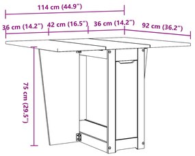 Mesa de jantar dobrável Corona pinho maciço castanho-mel
