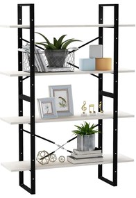 Estante com 4 prateleiras 100x30x140 cm pinho maciço branco