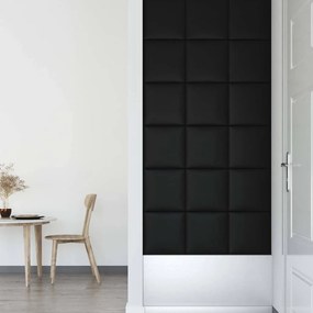 Painel parede 12 pcs 30x30cm couro artificial 1,08 m² cor preto