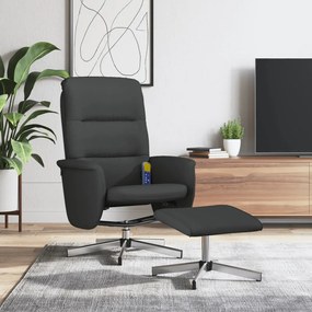vidaXL Cadeira de massagens reclinável com apoio de pés tecido preto