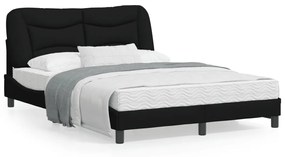 vidaXL Estrutura de cama com LED sem colchão 120x200 cm tecido preto