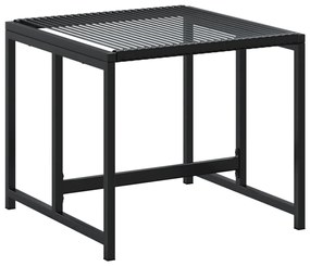 17 pcs conjunto de jantar p/ jardim vime PE preto