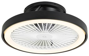 Ventilador de teto inteligente preto com LED com controle remoto - Dave Moderno