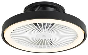 Ventilador de teto inteligente preto com LED e comando - Dave Moderno