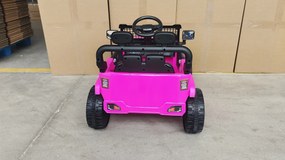 AIYAPLAY Carro Elétrico Infantil 12V, Buggy Elétrico Infantil, 2-4 km/h, 2 Motores, Comando Remoto, Bateria de Lítio, Rosa | Aosom Portugal