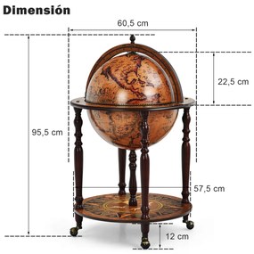 Garrafeira 45 cm em forma de globo Garrafeira Século XVI von Retro Castanha