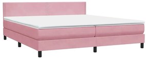 Cama com molas/colchão rosa 180x220 cm veludo